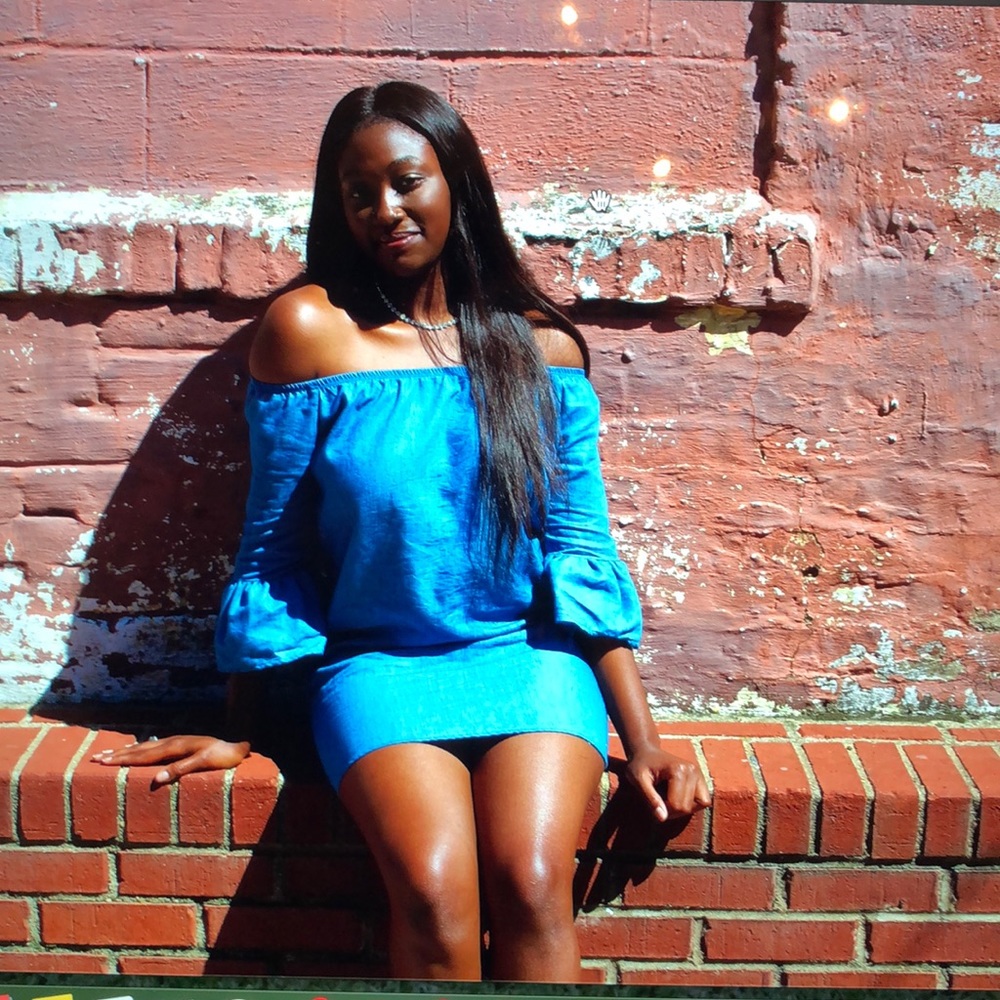 Off the shoulder denim dress